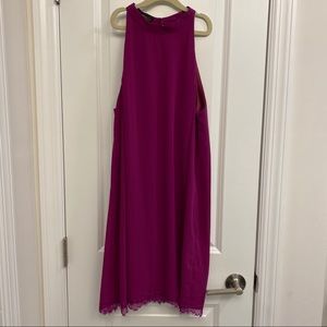 Pink Halter Dress with Lace touches